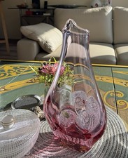 Art Deco Glaskunst Exclusive XL Glas Vase amethystfarben M. Klinger Böhmen 1,9kg