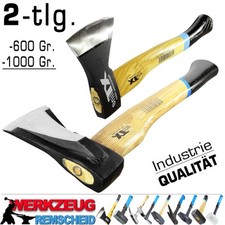 2x Profi Spaltaxt Holzaxt Spalt Axt Beil Holz Spalten Eschen Stiel 600g + 1000g