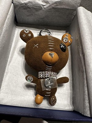 Swarovski 熊　Arnold Brown 高島屋 スワロフスキー正規品 Swarovski Arnold Brown Bag Charm Crystal Fabric 10cm Used