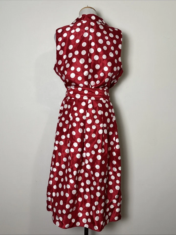 Vestido Jessica Howard Retro Rojo Lunares Talla 14 Pin Up Rockabilly Glam Fiesta Foto 2 de 4