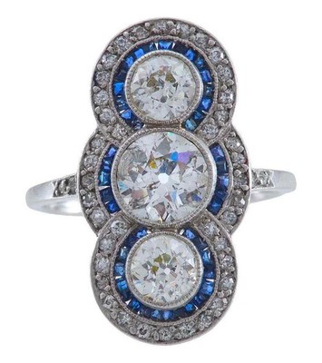 2Ct Art Deco Style Lab Created Diamond Engagement Wedding 14K White Gold FN Ring