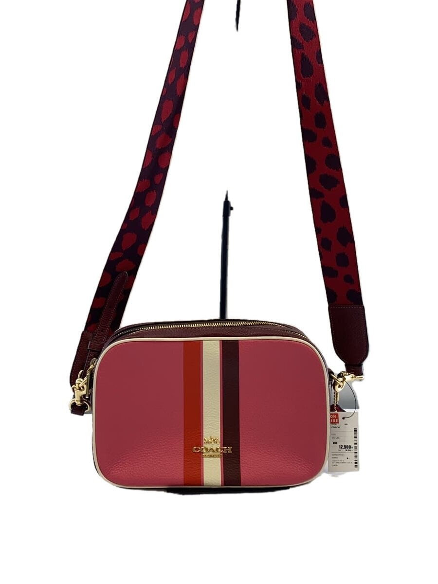 Coach Pink Leather Colorblock Crossbody Bag With Stripe