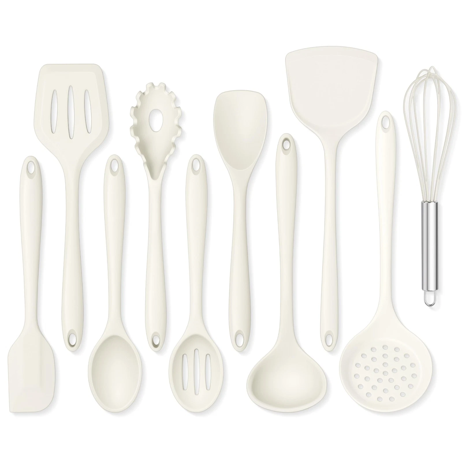 Kitchen Cooking Utensils Set of 10, Silicone Utensils Set for Cooking, Includ...