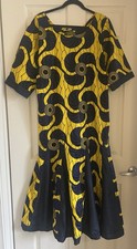 African Stars Ankara Maxi Dress Sz OS Tribal Cotton Fit Flare Coachella Festival