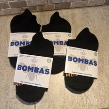 Bombas Ankle Socks Kids 4 Pairs, Size XS Extra Small, Black