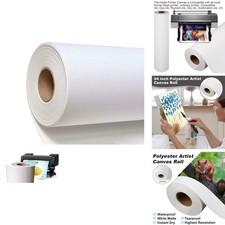 tonchean 24" x 98.4ft Canvas Roll for Printing 240GSM Waterproof Polyester
