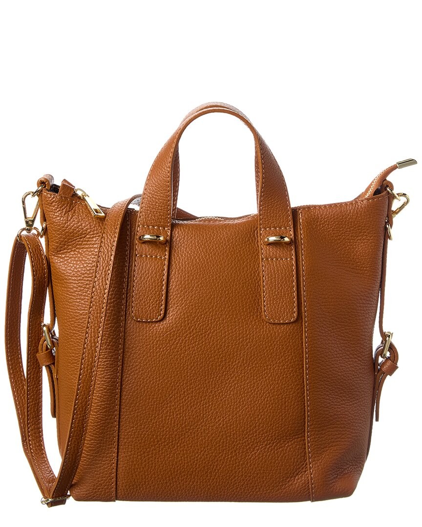 Italian Leather Top Handle Bag Womens Brown 23090₽