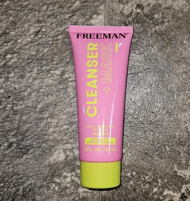 Freeman Cleanser + Mask  AHA's Restorative Moisture Formula 3fl Oz /89ml 