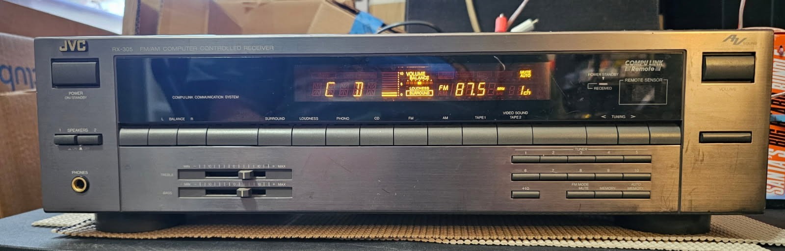 Jvc Computer JVC RX-305 AV Receiver AM/FM Stereo Computer Controlled With Remote ...