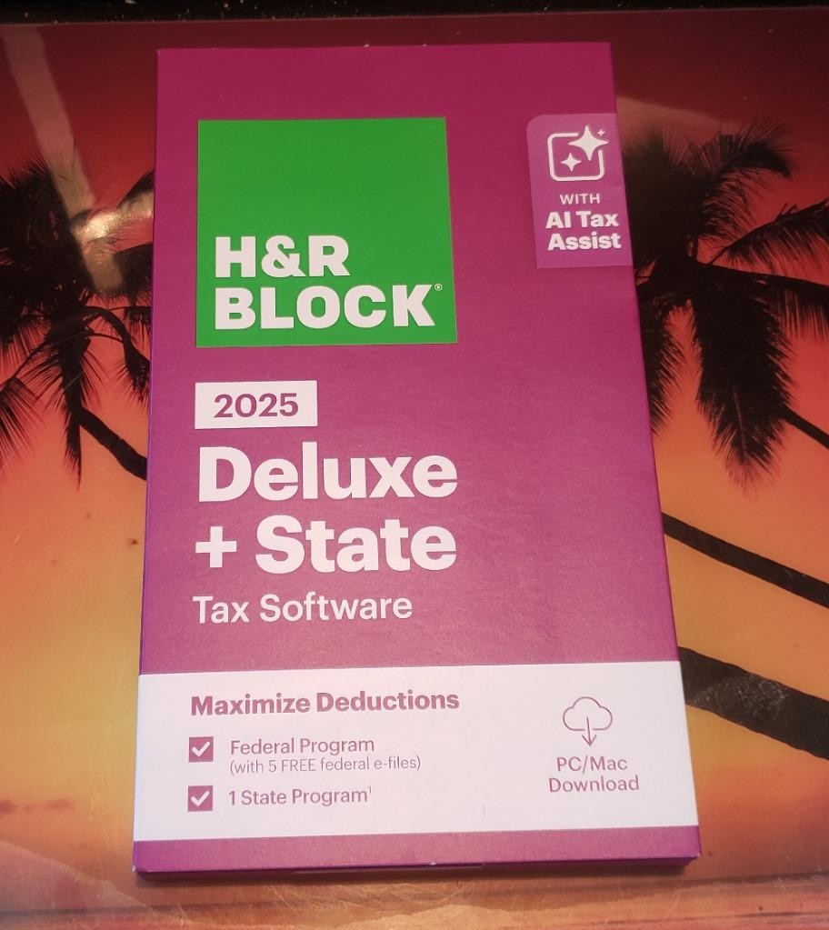 (1) Box H&Amp;R Block 2025 Deluxe + State Tax Software Pc/Mac Download Fastship