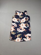 Cynthia Rowley Women Mini Dresses 4 Multicolor Floral Back Zip Mock Neck Casual