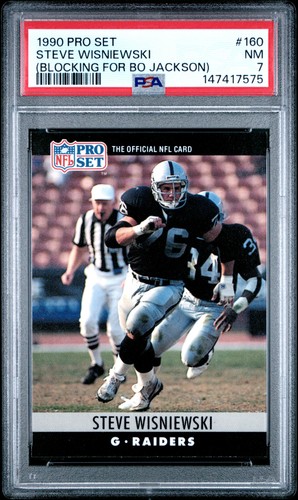 Steve Wisniewski [Blocking for Bo Jackson] #160 1990 Pro Set card