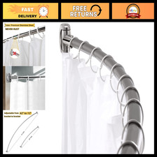 Adjustable Curved Shower Curtain Rod 42-72" Extra Wide Rustproof Stainless Steel