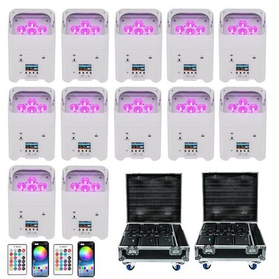 Rechargeable Par Can 6x18W RGBWA+UV LED Uplight 9600 mAh Battery Powered Light