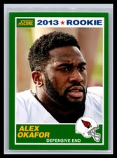 2013 Score Football #336 Alex Okafor Base Rookie Card RC Arizona Cardinals. rookie card picture