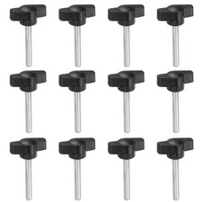 12 Pcs M5 x 27mm Tee Thumb Screws, 27mm Width Carbon Steel Tee Wing Knobs Screws