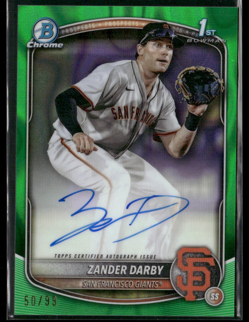 2025 Bowman Chrome Zander Darby #CPA-ZD Green Lava 1st Bowman Auto 50/99 (BT)