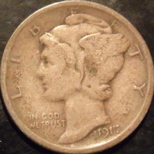 1917-P Mercury Dime Choice XF