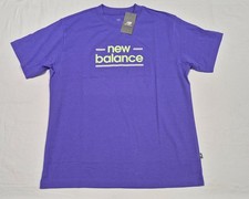New Balance Men's Purple Logo Classi Sports Running Casual Cotton T-Shirt