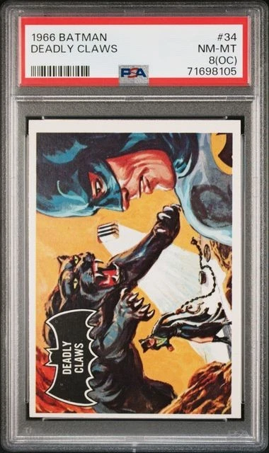 1966 Topps Batman Black Bat Deadly Claws #34 PSA 8 oc NM-MT Vintage - Image 3 of 3