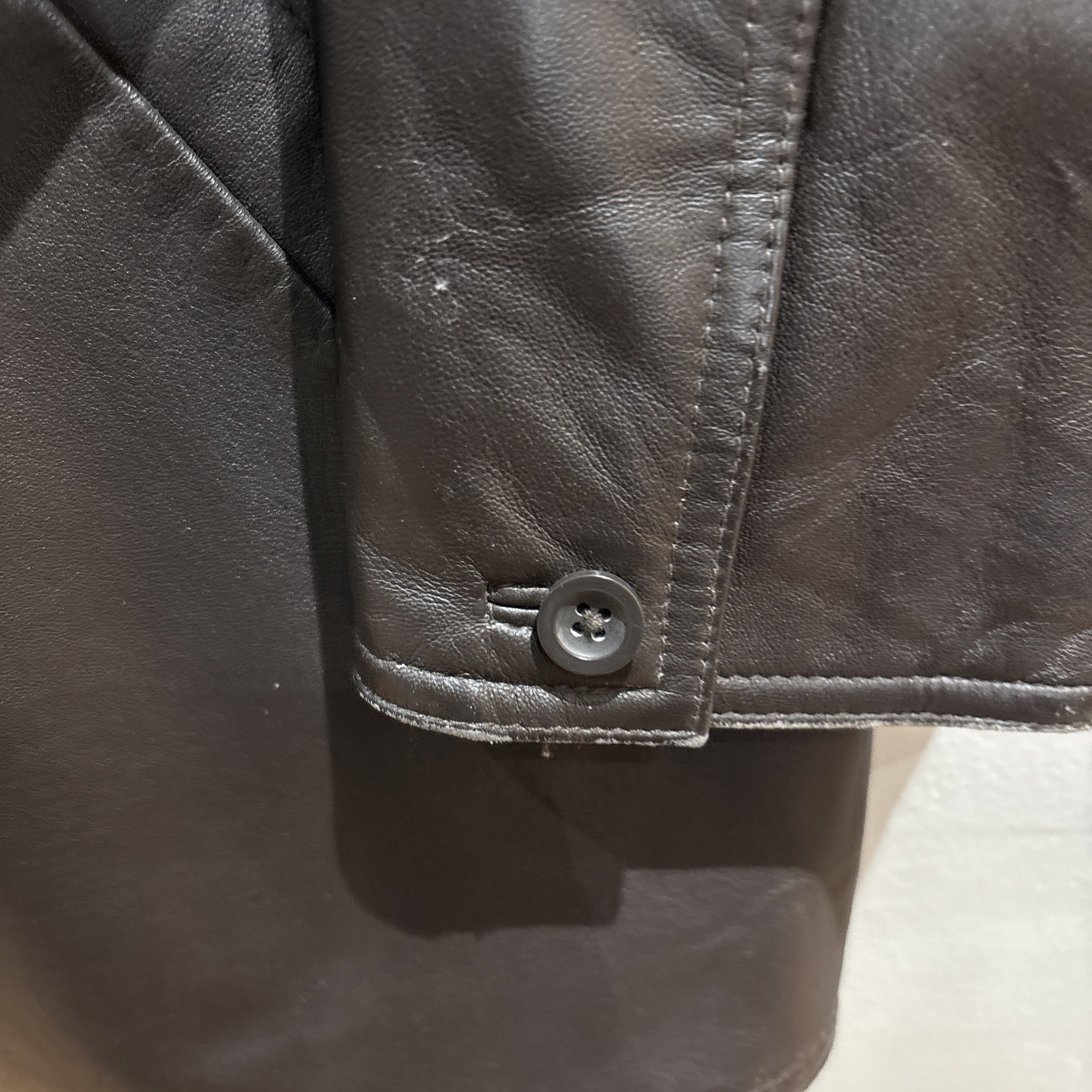 Centigrade Men Leather Button Jacket Soft Brown B… - image 4