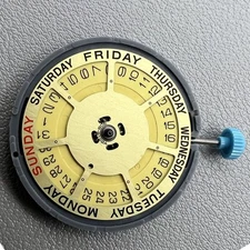 Ultrathin Japan Miyota 6M55 Quartz Watch Movement Yellow Disk 3 Hands