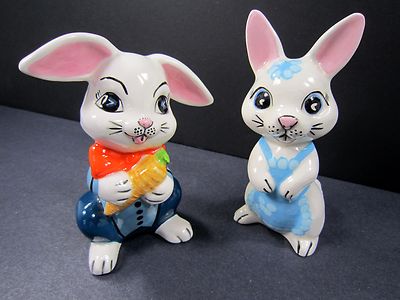 Vintage 80s Bunny Rabbit Figurines Easter 4