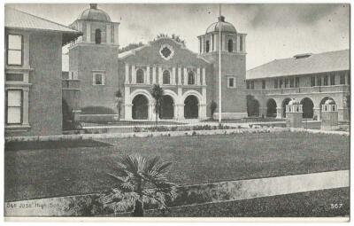 San Jose California CA ~ High School Building 1920's