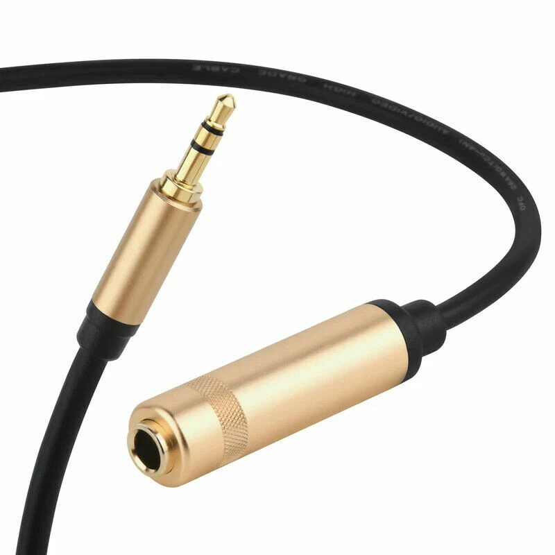 3.5mm AUX Male Jack to 6.35mm TRS Female Converter Adapter Audio Cable 1M - Image 2 of 4