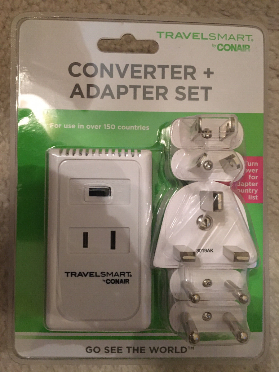 Kit Adaptateur Universel CONAIR Travel Smart - Prises Mondiales + Convertisseur 1875W, Neuf