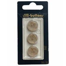 Buttons Cream Round Flat 2-Hole 3-Pack 5/8" 15MM Vintage Dill No. 997 Germany