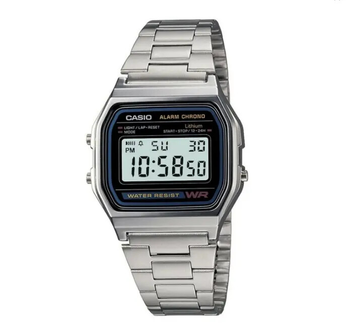 Montre Unisexe Casio A-158WA-1CR en Acier Argenté de 33 mm