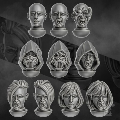 Unholy Space Coven Base Heads Set - DakkaDakka/Sci-Fi/Fantasy/Tabletop Miniatures