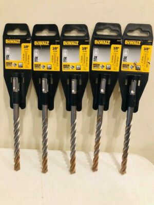 *5 PACK DEWALT DW5527 3/8'' X4'' X 6'' TALL IMPACT CARBIDE DRILL BIT SDS PLUS 