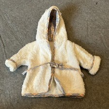 American Girl Doll Bitty Baby Bath Robe Outfit White Plaid Edging 