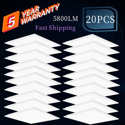 2x2 FT LED Flat Panel Drop Ceiling Lights Cool White 45W 5800LM Back Lit Fixture