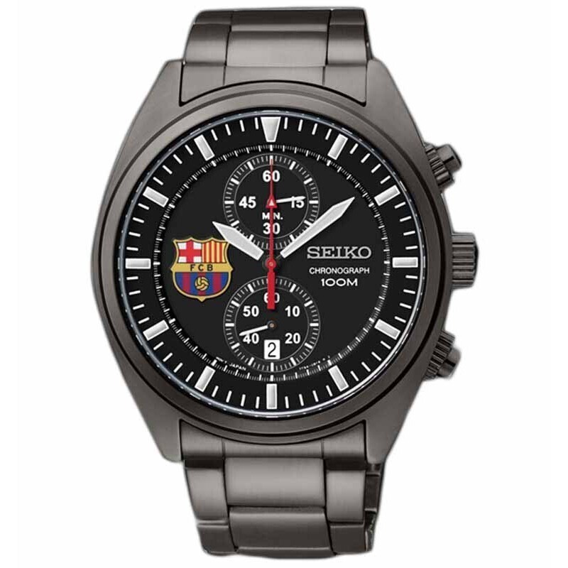 Seiko SNN267P1 Chronograph Full Black Barcelona FC Men's Watch