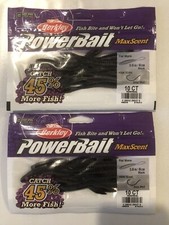 2 Packs - New Berkley Powerbait Maxscent Flat Worm - Black