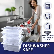 Clear Plastic Quality Containers Tubs with Lids Microwave Food Safe Takeaway UK