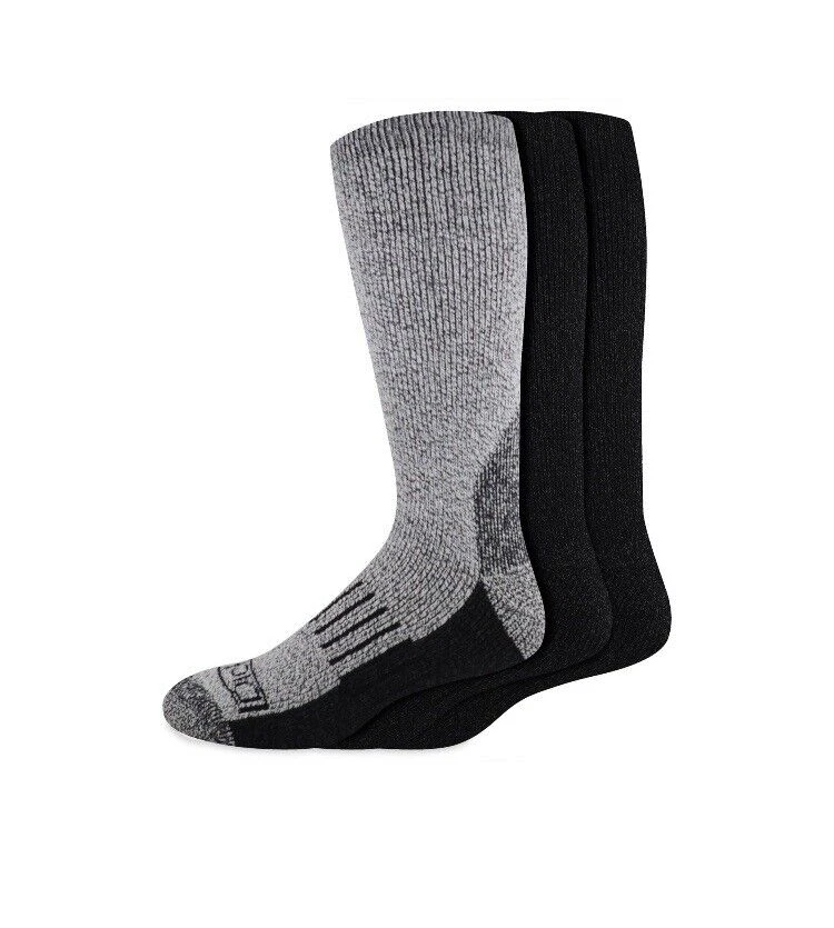 Dickies Black Crew Performance Mens Wool Blend Thermal Socks 3 Pair Shoe Sz 6-12