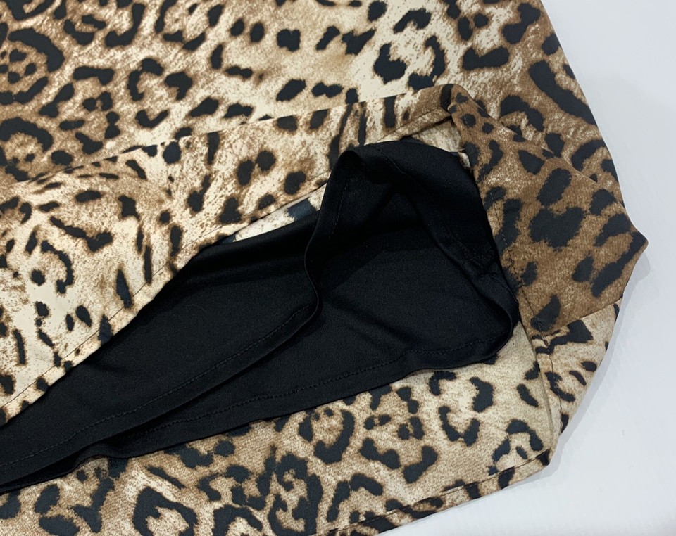 Ladies size M ZARA BASIC Animal Print Casual Lined DRESS High Neck