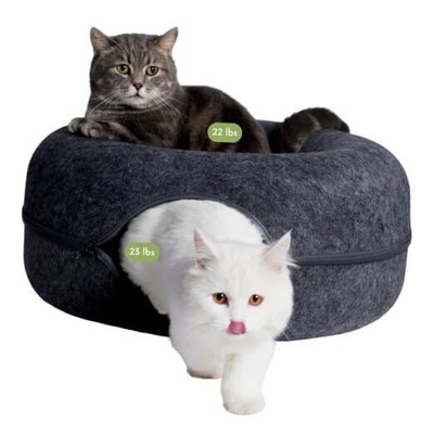  Peekaboo Cat Cave for Multiple & Cats Up to 30-45 Lbs, Scratch Large Dark Gray