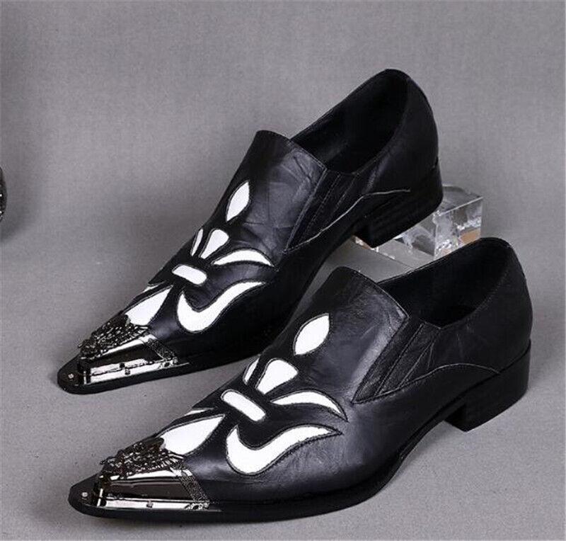 SAOLA Scarpe formali da uomo in vera pelle parrucchiere metallo punta scarpe da sposa