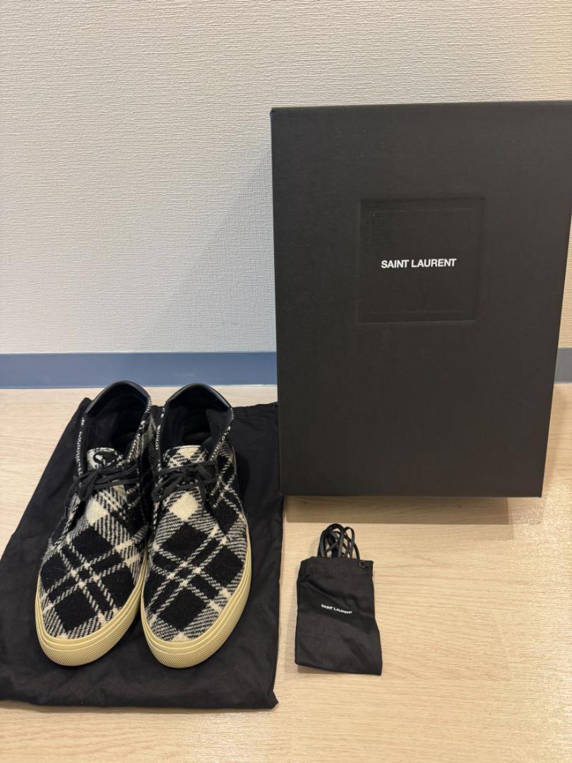 Saint Laurent High Top Sneakers White Men Size 41 26cm Extra Laces 