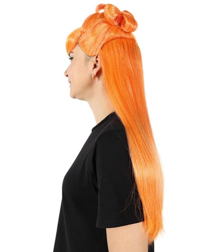 HPO Adult Women Megan Thee Stallion Long Straight Orange Wig, HW-7622 - Picture 13 of 14