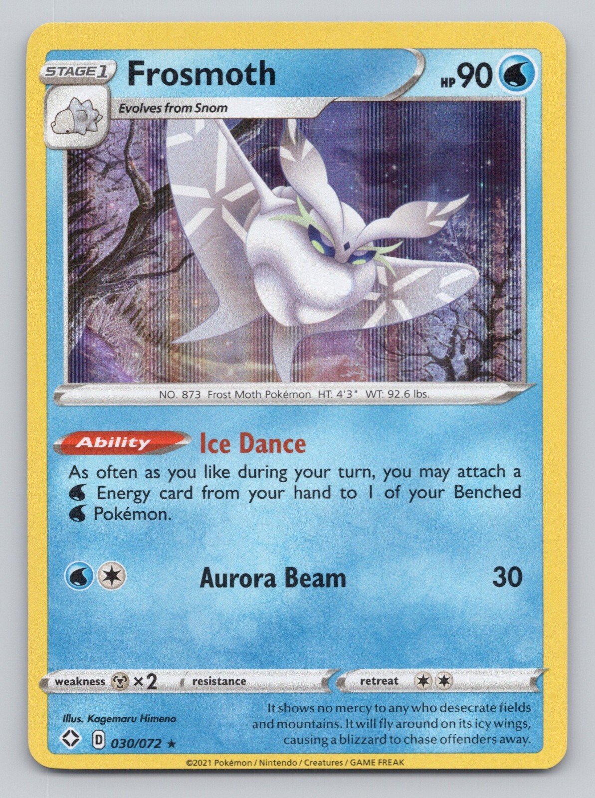 2020 Pokemon Card Frosmoth Sword & Shield #64 Holo