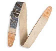 Levy's Leathers 2" Wide Vegan Friendly Hemp Webbing Guitar Strap; Island Patt...