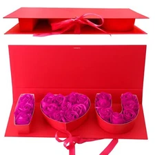 I Love U Box for Flowers 2 Pcs Empty I Heart U Flower Gift Letter Shaped Fill...