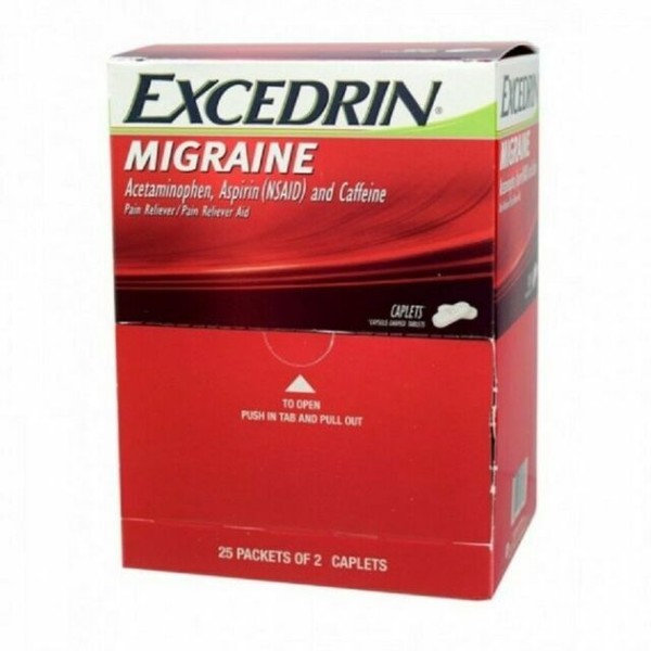 Excedrin Migraine Relief Acetaminophen Aspirin Caffeine Caplets 25