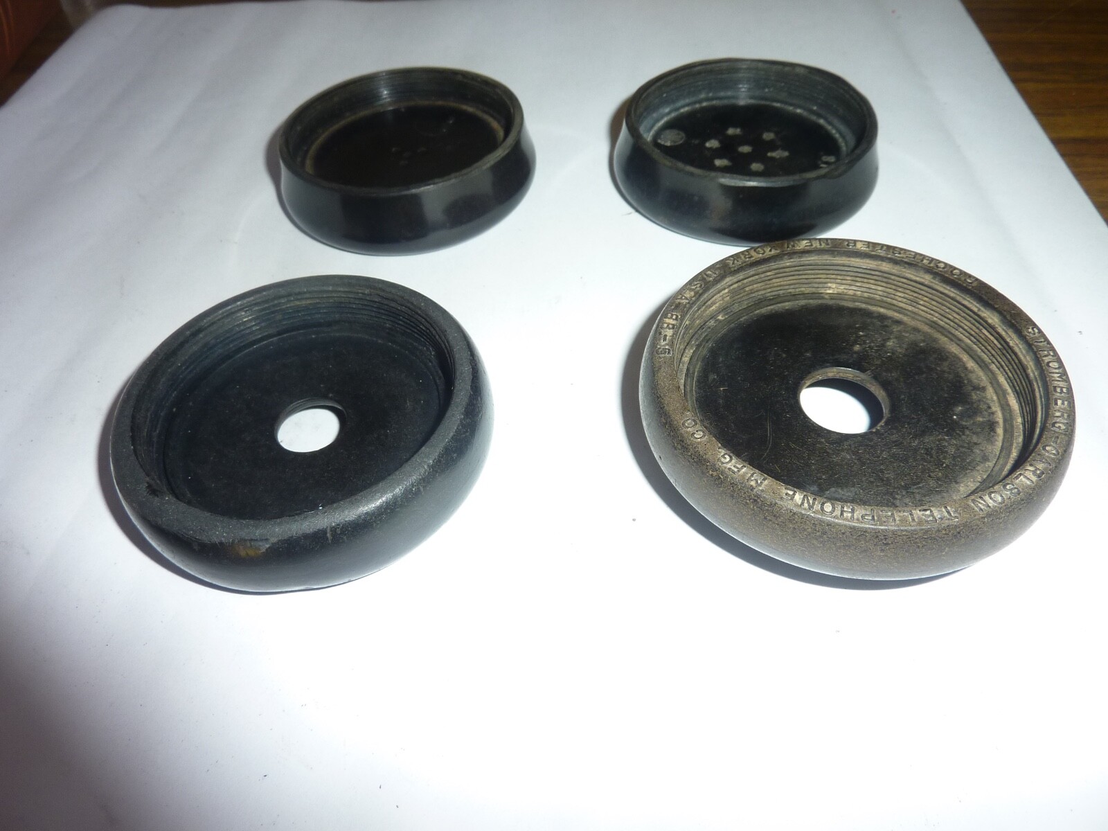 Vintage bell receiver caps....(4)...C1920 eBay